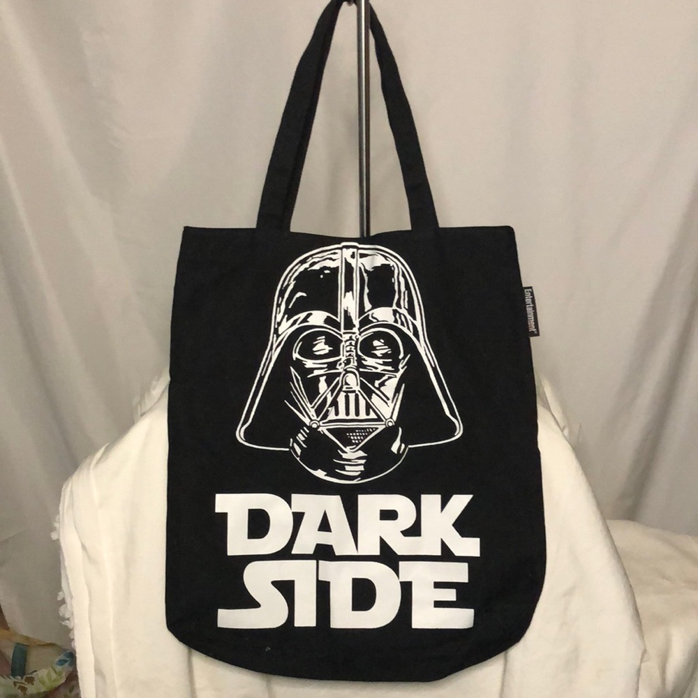 DISNEY STAR WARS black Darth Vader Dark Side Canvas tote bag.